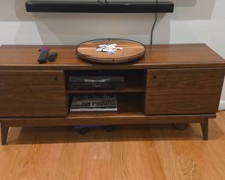 Mid-Century Modern Style Walnut TV Stand