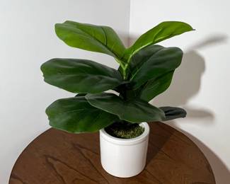 Artificial Fiddle Leaf Fig Plant in White Pot - 2 Available
