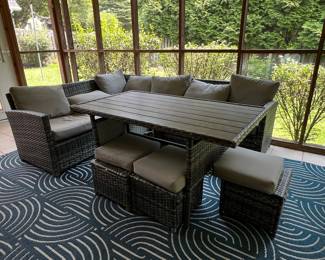 Resin Wicker Sectional Dining Set Style
