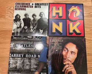 Classic Rock and Reggae Vinyl Record Collection