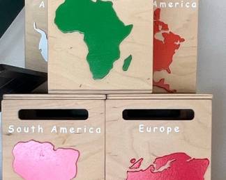 Montessori Style Continent Storage Boxes Set