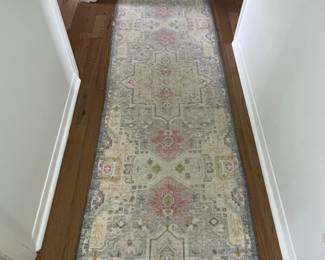 Distressed Oushak Style Runner Rug