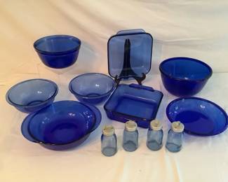 Blue Pyrex Anchor Dishes