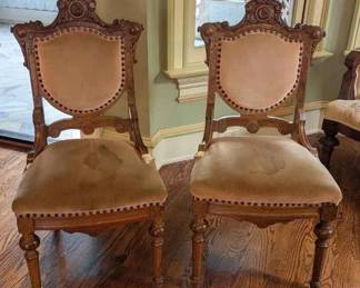 TA114VRenaissance Revival Walnut Chairs Circa 1870 est $500