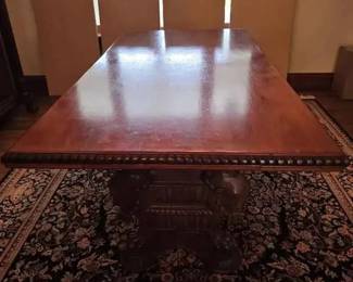 TA125Renaissance revival walnut table circa 1870 est $8,000