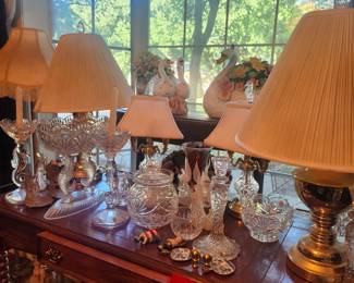 Waterford Crystal with Seahorses Motif, Capodimonte Porcelain Swans