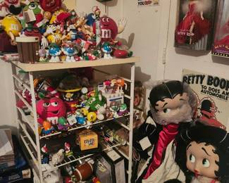 Vintage M&M dispensers, Clock, Cookie Jars