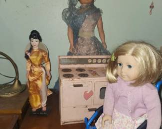 American Girl Doll, Metal doll Stove, Vintage Dolls (Many more not pictured)