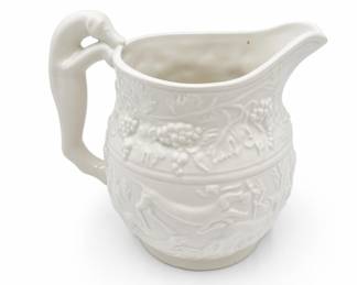 Lot 308: Relief-Molded Pitcher with Grapevine & Hunting Scene