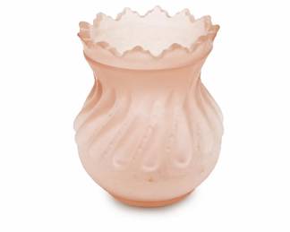 Lot 387A: Victorian-Style Pink Satin Glass Swirl Vase