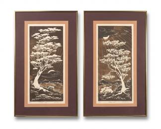 Lot 474A: Pair of Al Kaufman Intaglio Etchings "Shadow Lake" & "Hidden Cove"