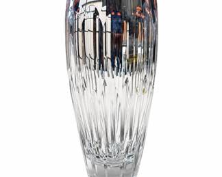 Lot 543: Cut Crystal Vase with Arched Panel and Flame Cuts