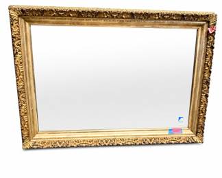 Lot 492: Ornate Gilt Baroque-Style Wall Mirror