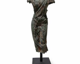 Lot 327: Khmer-Style Bronze Torso of a Female Deity