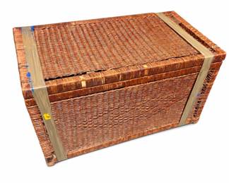 Lot 375: Woven Wicker Storage Trunk