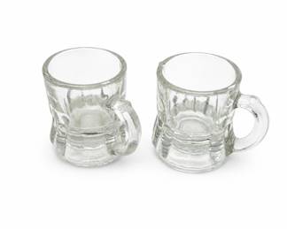 Lot 486A: Pair of Federal Glass Mini Beer Mug Shot Glasses