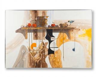 Lot 486: M.Q. Rothwell Large Abstract Painting on Canvas