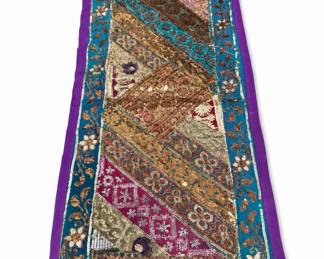 Lot 379: Indian Sari Patchwork Embroidered Wall Hanging