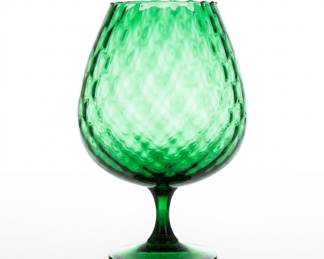 Lot 11: Emerald Green Empoli Optic Balloon Vase