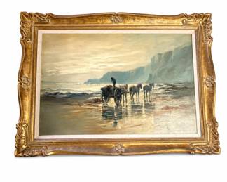 Lot 357: Greenbury "Horses on the Beach" Original Oil Painting