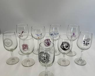 Lot 380A: 10 Sonoma County Harvest Fair Wine Glasses, 1981-1995
