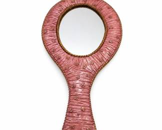 Lot 476A: Resin Hand Mirror with Molded Rose Bouquet