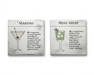 Lot 482A: Pair of Martini & Mint Julep Cocktail Coasters