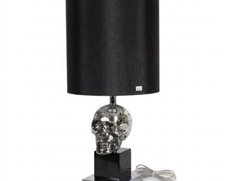 Lot 502: Crestview Collection Black Skull Mercury Glass Table Lamp