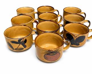 Lot 535: Set of 10 COTC Korea Stoneware Soup Mugs