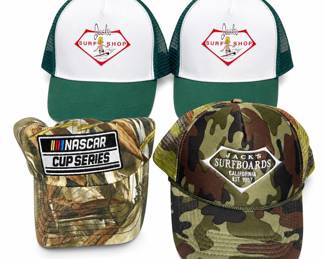 Lot 239: 4 Trucker Hats incl. Jack's Surfboards & NASCAR