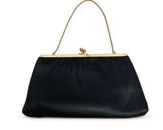 Lot 382: Morris Moskowitz Black Satin Evening Bag