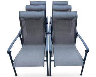 Lot 318: Set of 6 High-Back Sling Patio Dining Chairs