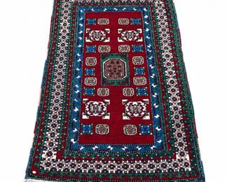 Lot 479A: Hand-Knotted Caucasian-Style Wool Area Rug
