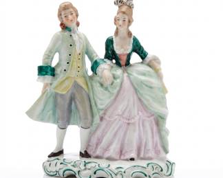 Lot 4: Porcelain Victorian Dancing Couple Figurine