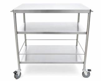 Lot 320: Stainless Steel 3-Shelf Utility Cart
