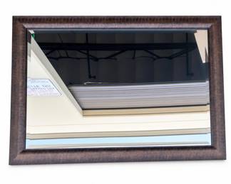 Lot 478: Kirkland's Beveled Wall Mirror in Tortoise-Finish Frame