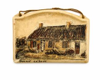 Lot 477A: Ivor-Art "Burns' Cottage" Ceramic Wall Plaque