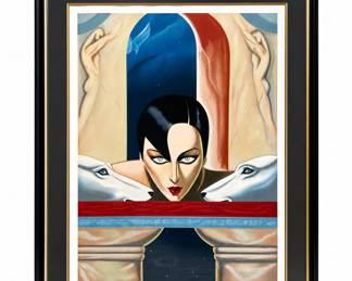 Lot 490: Moser-Attributed Art Deco Print, Signed & Numbered 253/300