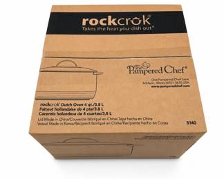 Lot 490A: Pampered Chef Rockcrok 4 Qt Dutch Oven in Box