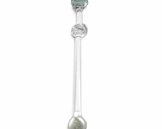 Lot 378A: Murano-Style Hand-Blown Glass Cocktail Stirrer Spoon