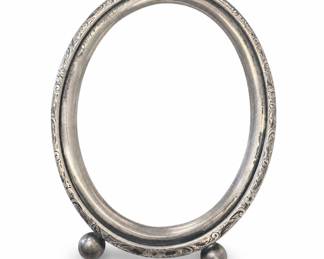 Lot 276: Victorian-Style Sterling Silver Oval Picture Frame