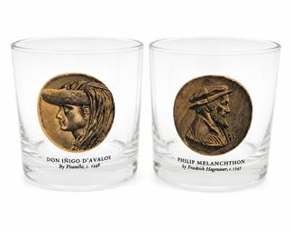Lot 497A: Pair of Renaissance Portrait Medal Rocks Glasses