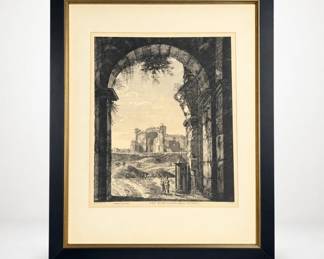 Lot 179: Luigi Rossini Colosseum Veduta Print, Roma 1822