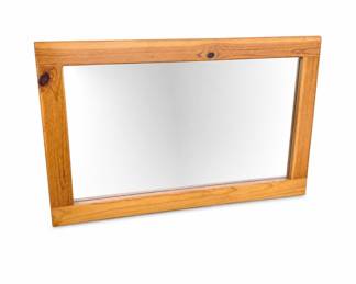 Lot 479: Knotty Pine Framed Wall Mirror