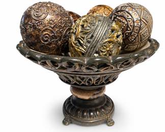 Lot 541: Pacific Coast Lighting Pedestal Bowl with 6 Decorative Orbs