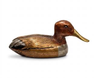 Lot 25: Miniature Multi-Metal Duck Decoy Figurine
