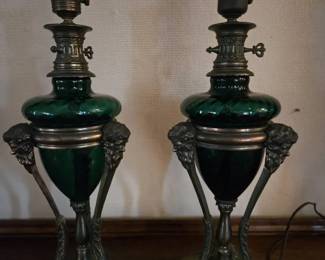 002 Gorgeous Vintage Bacchus Motif Lamps