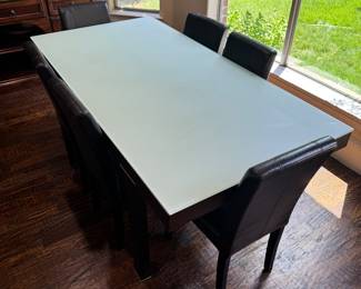 All Modern Etched Glass Kitchen Table