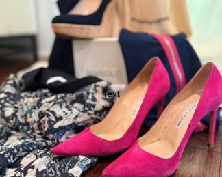 Shoe therapy, but make it designer. In background: J.Crew top,, Monrow sweatshirt