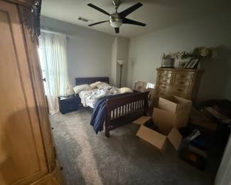 Selling Restoration Hardware dresser, armoir. Also selling the bed which is convertible—from crib to twin size bed for toddlers. Not pictured: A deep 6-drawer dresser that matches the bed. Selling the mattress, too.